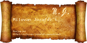 Milovan Jozafát névjegykártya