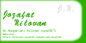 jozafat milovan business card